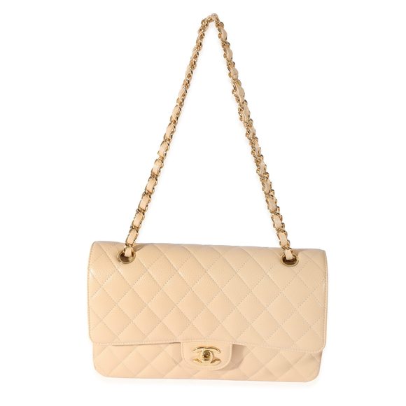 Chanel Medium Beige Caviar Medium Flap Bag - Picture 4 of 8